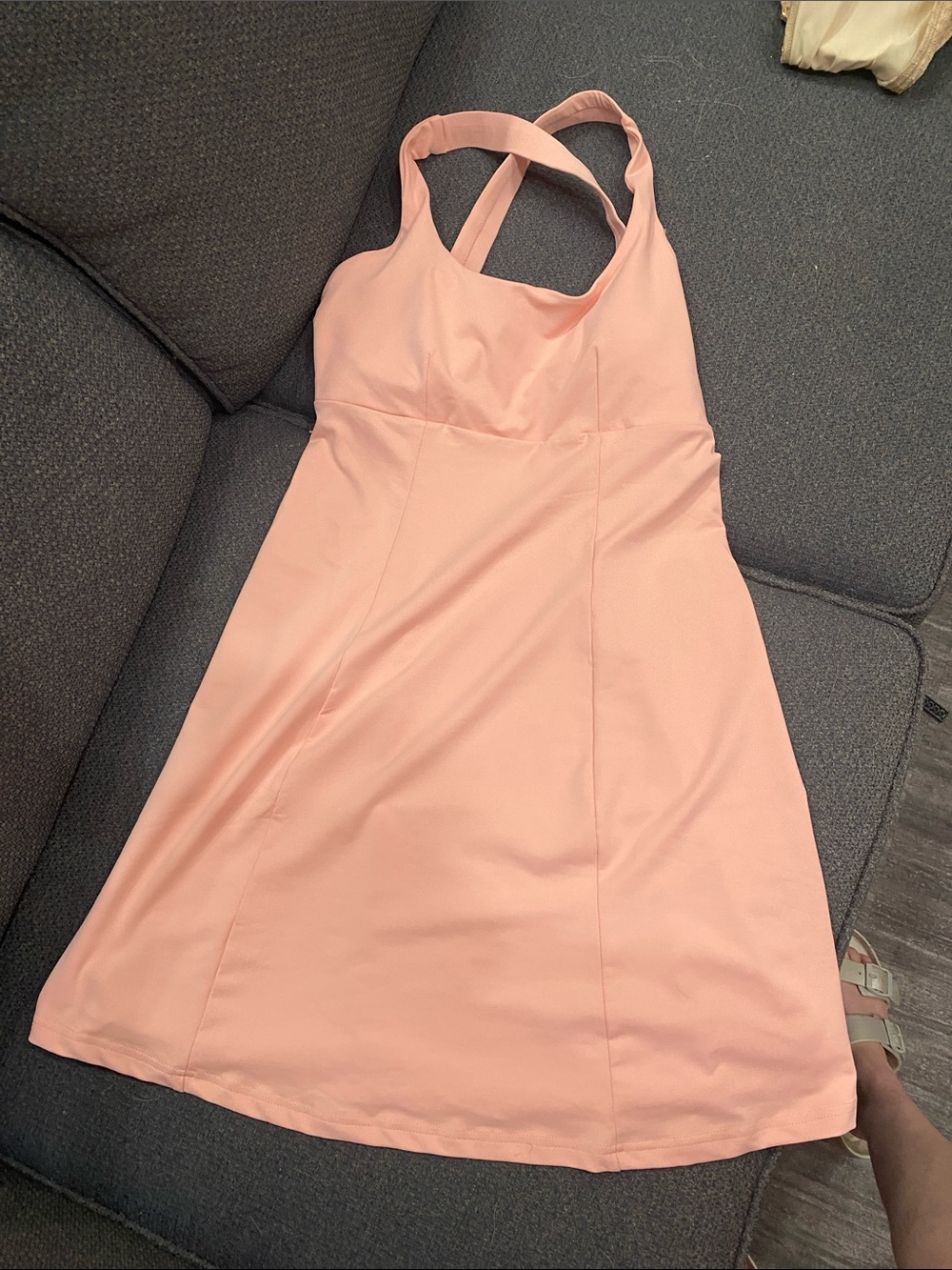 SHEIN Pink Mini Dress with Crossback Straps